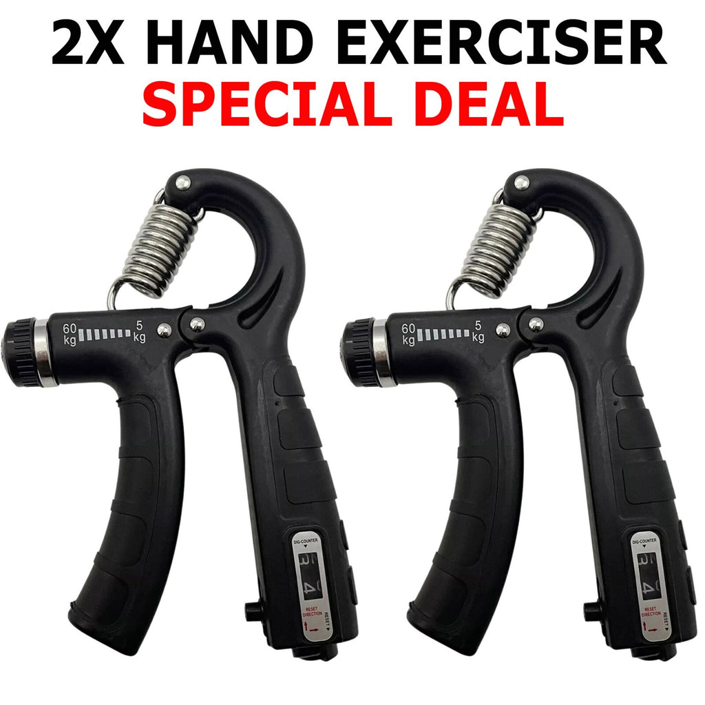 2X Hand Grip Power Trainer Gripper Strengthener Adjustable Gym Exerciser